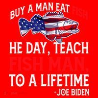 Buy A Man Eat Fish Funny Joe Biden Quote Santa Hat thumb 1