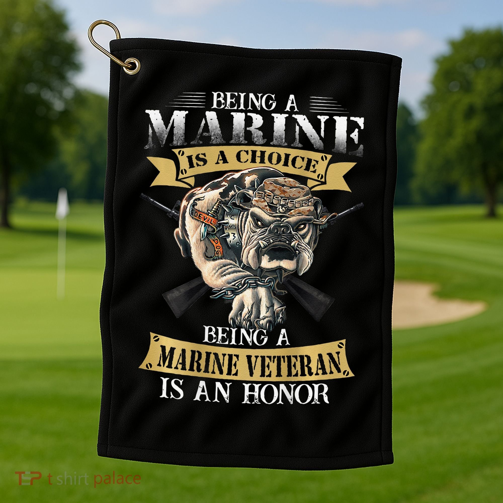 Being A Marine Veteran Is An Honor Golf Towel
