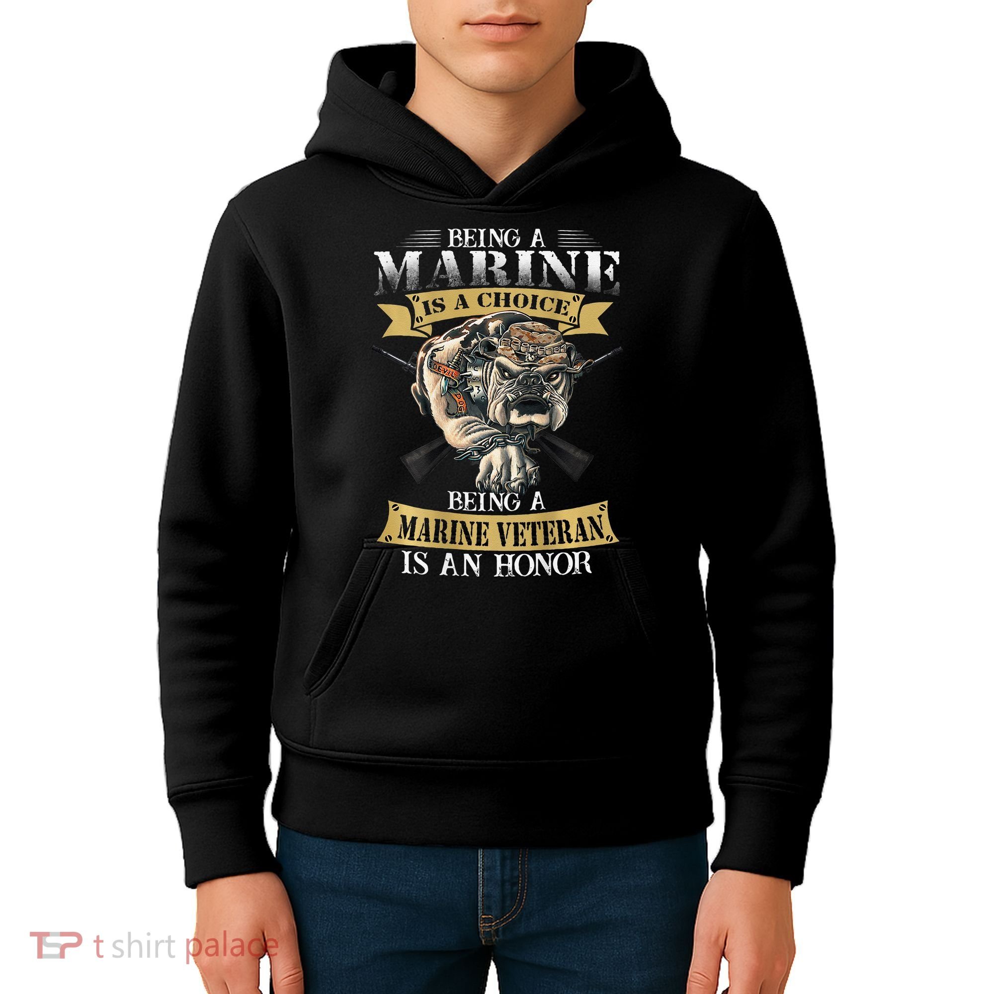 Being A Marine Veteran Is An Honor Kids Hoodie