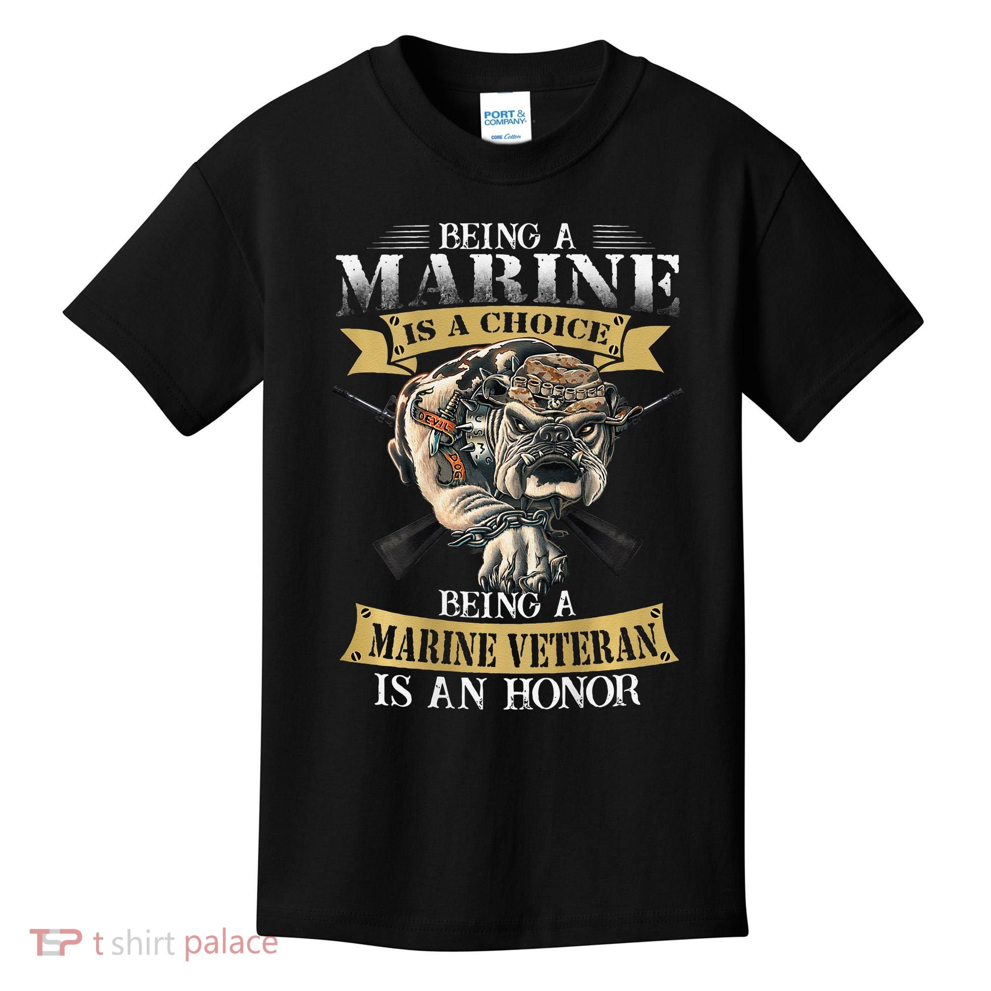 Being A Marine Veteran Is An Honor Kids T-Shirt