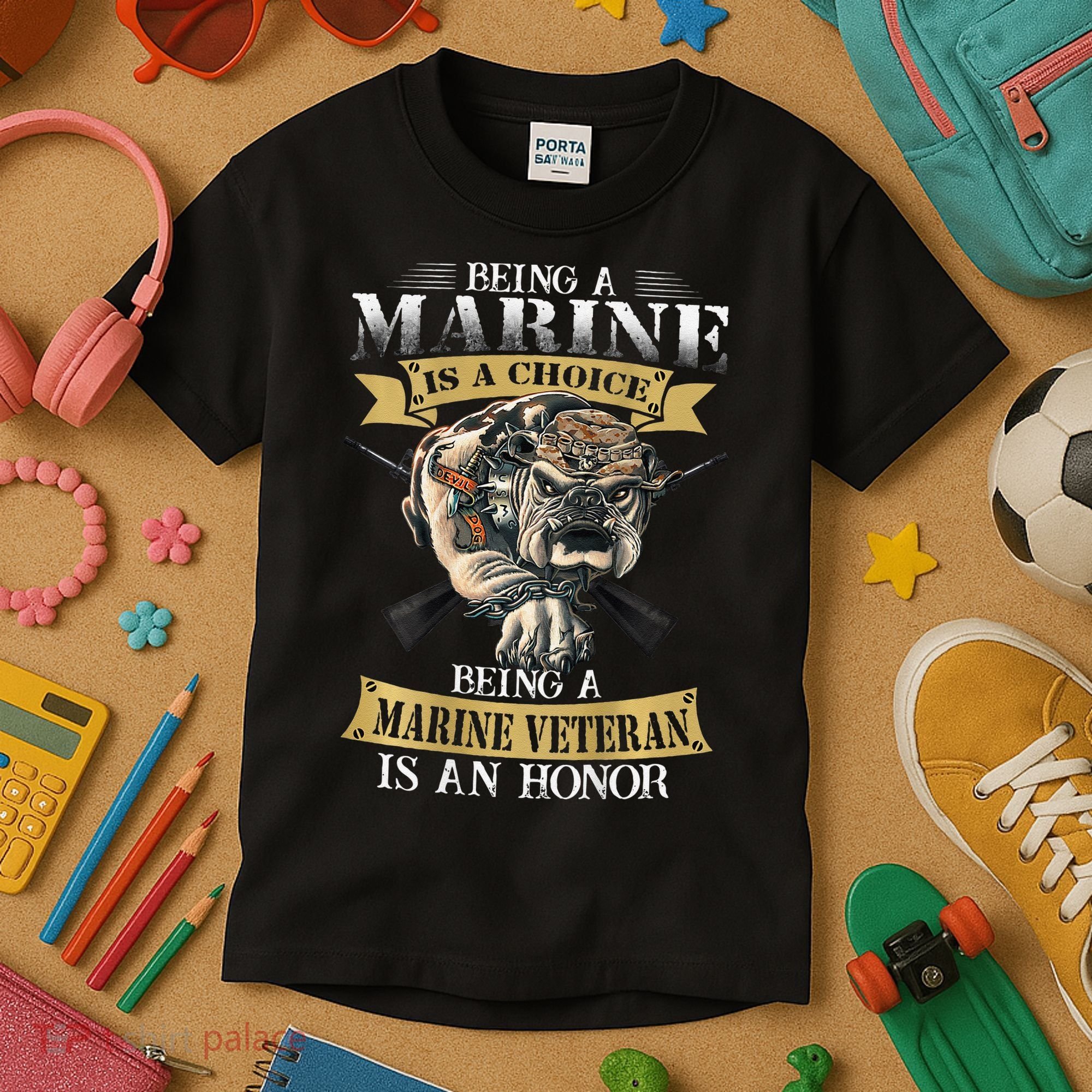 Being A Marine Veteran Is An Honor Kids T-Shirt