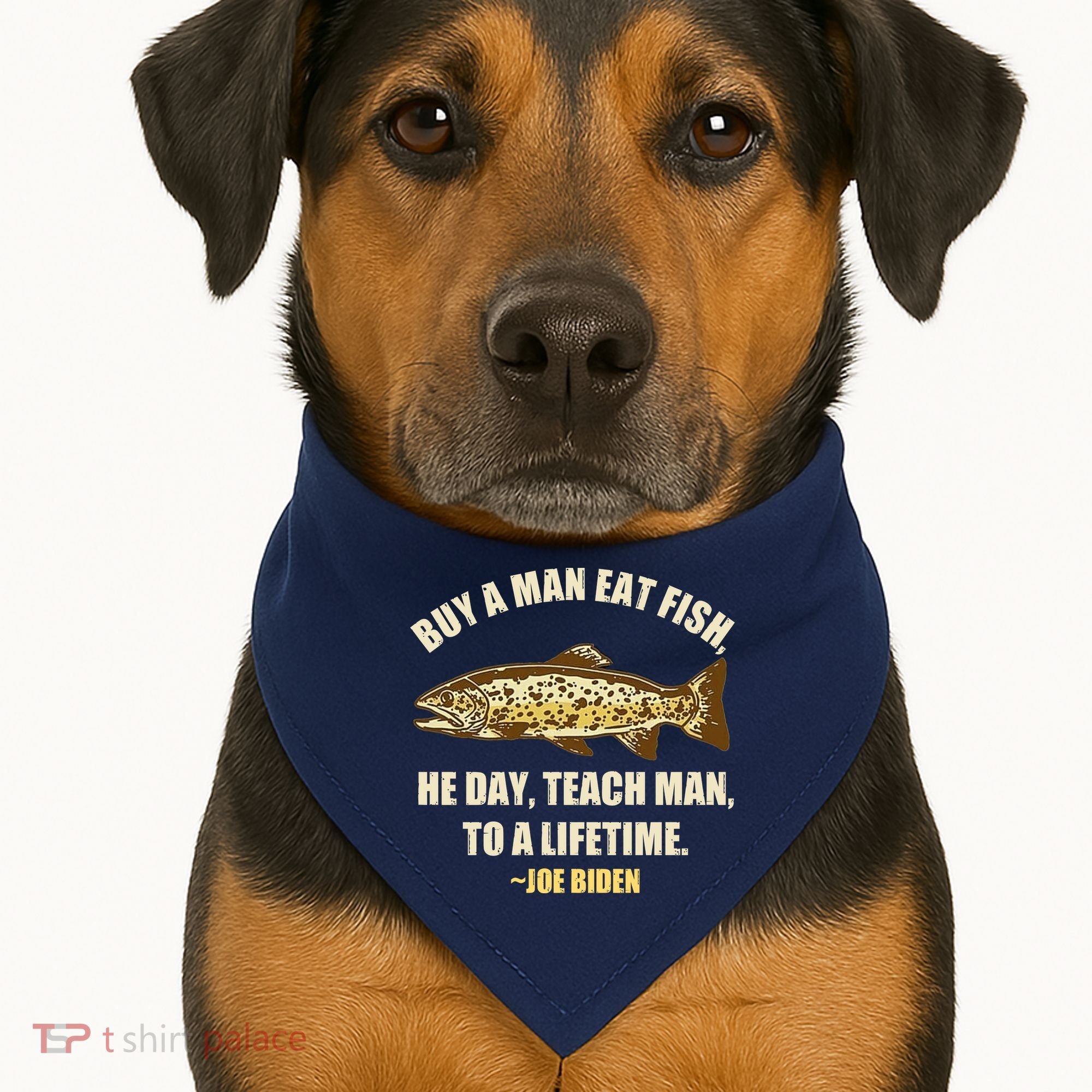Buy A Man Eat Fish Joe Biden USA-Made Doggie Bandana
