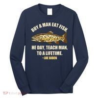 Buy A Man Eat Fish Joe Biden Long Sleeve Shirt thumb 0