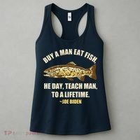 Buy A Man Eat Fish Joe Biden Women's Tank Top thumb 3