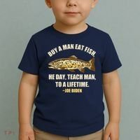 Buy A Man Eat Fish Joe Biden Toddler T-Shirt thumb 2