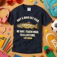 Buy A Man Eat Fish Joe Biden Kids T-Shirt thumb 3