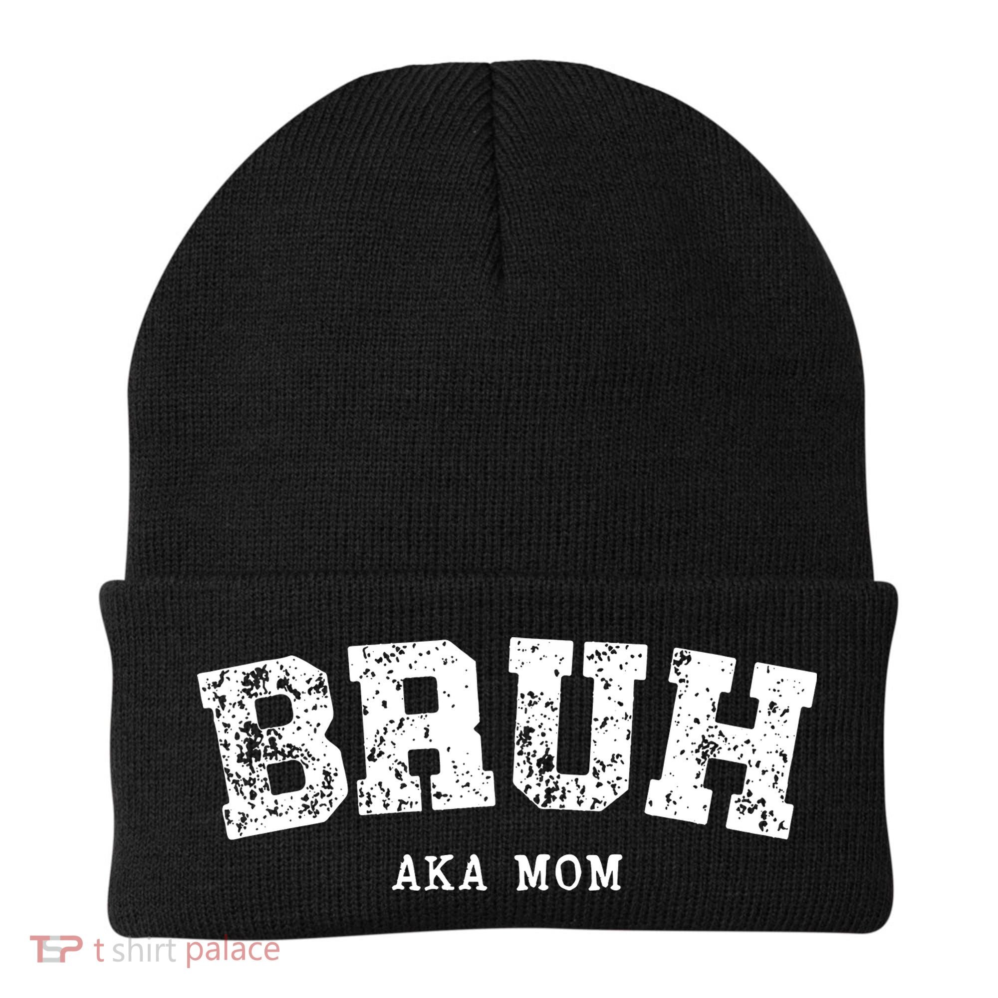 Bruh Aka Mom Funny Matching Family Beanie