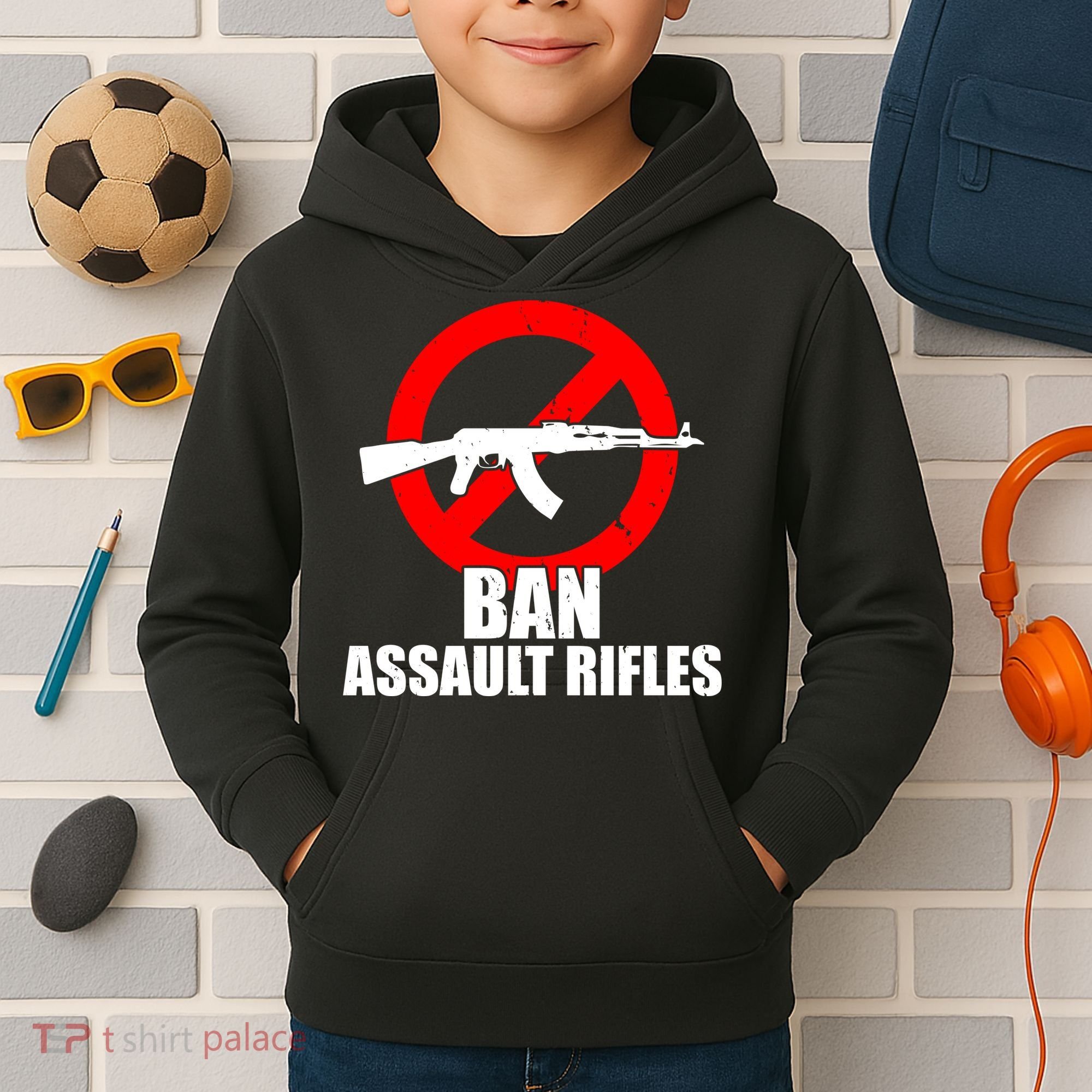 Ban Assault Rifles Gun Control Kids Hoodie