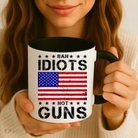 Ban Idiots Not Guns Coffee Mug thumb 3