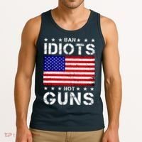Ban Idiots Not Guns Tank Top thumb 3