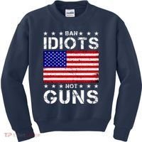 Ban Idiots Not Guns Kids Sweatshirt thumb 0