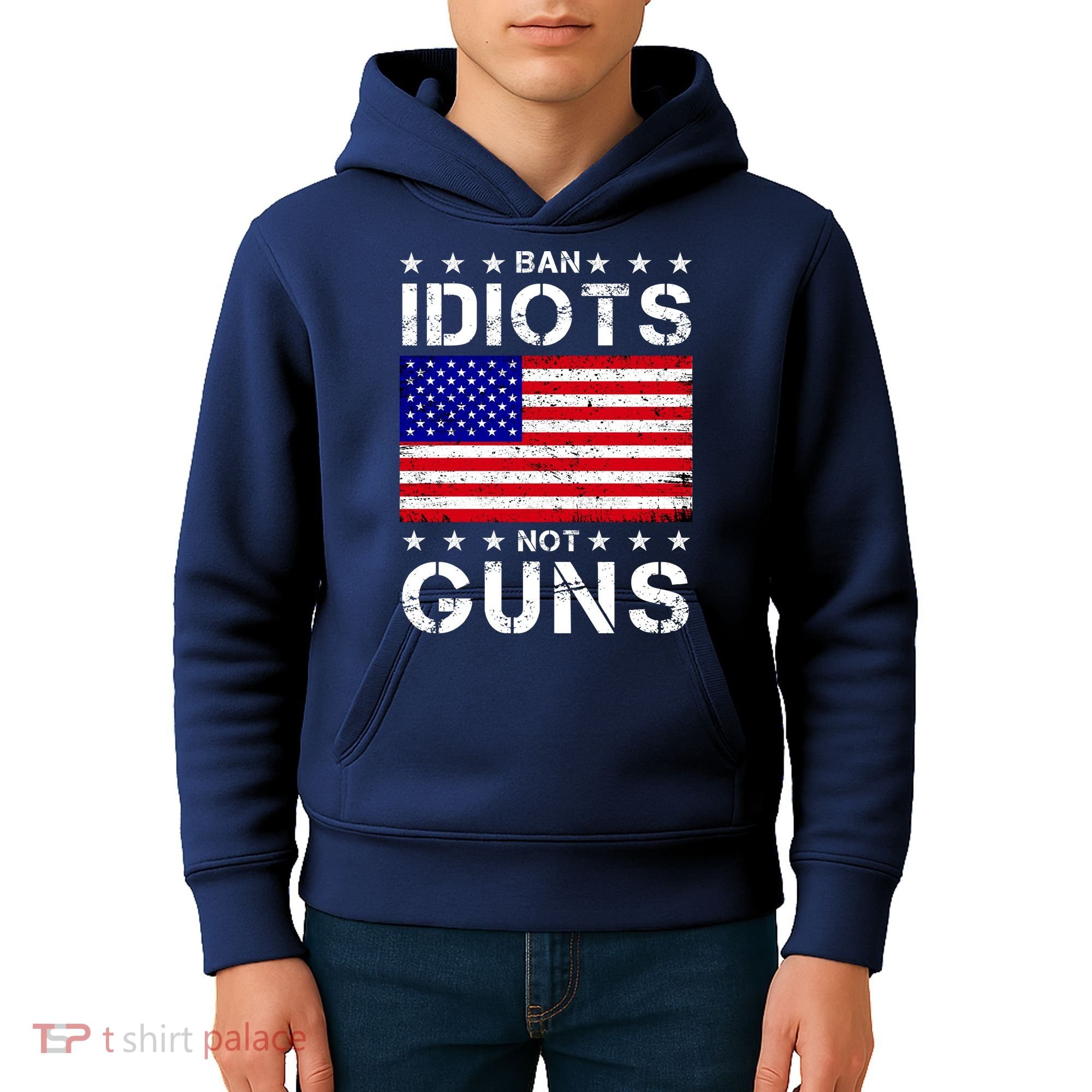 Ban Idiots Not Guns Kids Hoodie