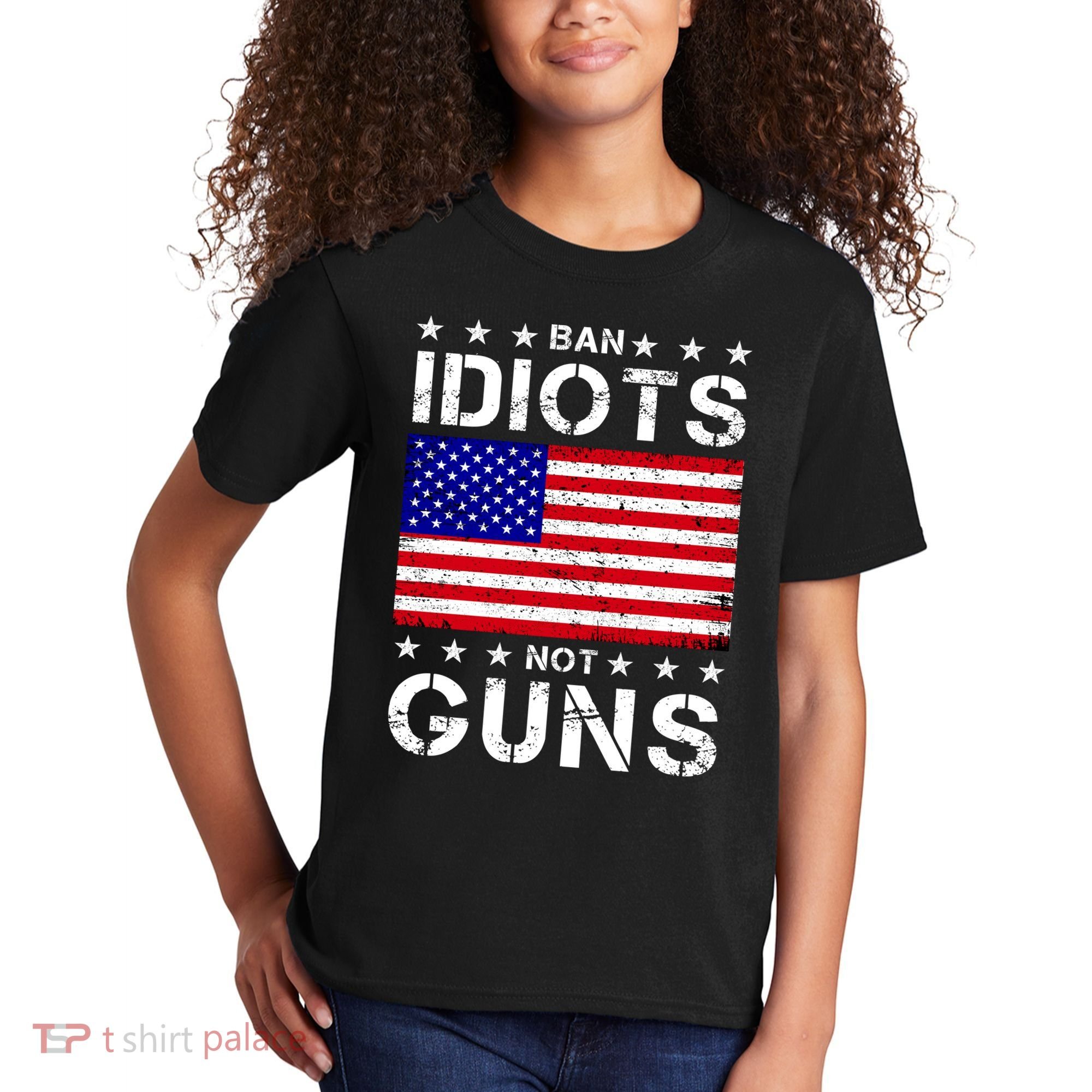 Ban Idiots Not Guns Kids T-Shirt