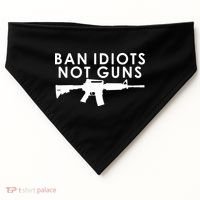 Ban Idiots Not Guns Gun Rights Logo USA-Made Doggie Bandana thumb 0