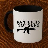 Ban Idiots Not Guns Gun Rights Logo Coffee Mug thumb 2