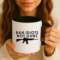 Ban Idiots Not Guns Gun Rights Logo Coffee Mug thumb 3