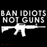 Ban Idiots Not Guns Gun Rights Logo Women's Hoodie thumb 2