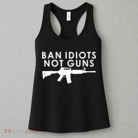 Ban Idiots Not Guns Gun Rights Logo Women's Tank Top thumb 3
