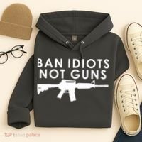 Ban Idiots Not Guns Gun Rights Logo Hoodie thumb 4