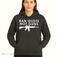 Ban Idiots Not Guns Gun Rights Logo Hoodie thumb 5