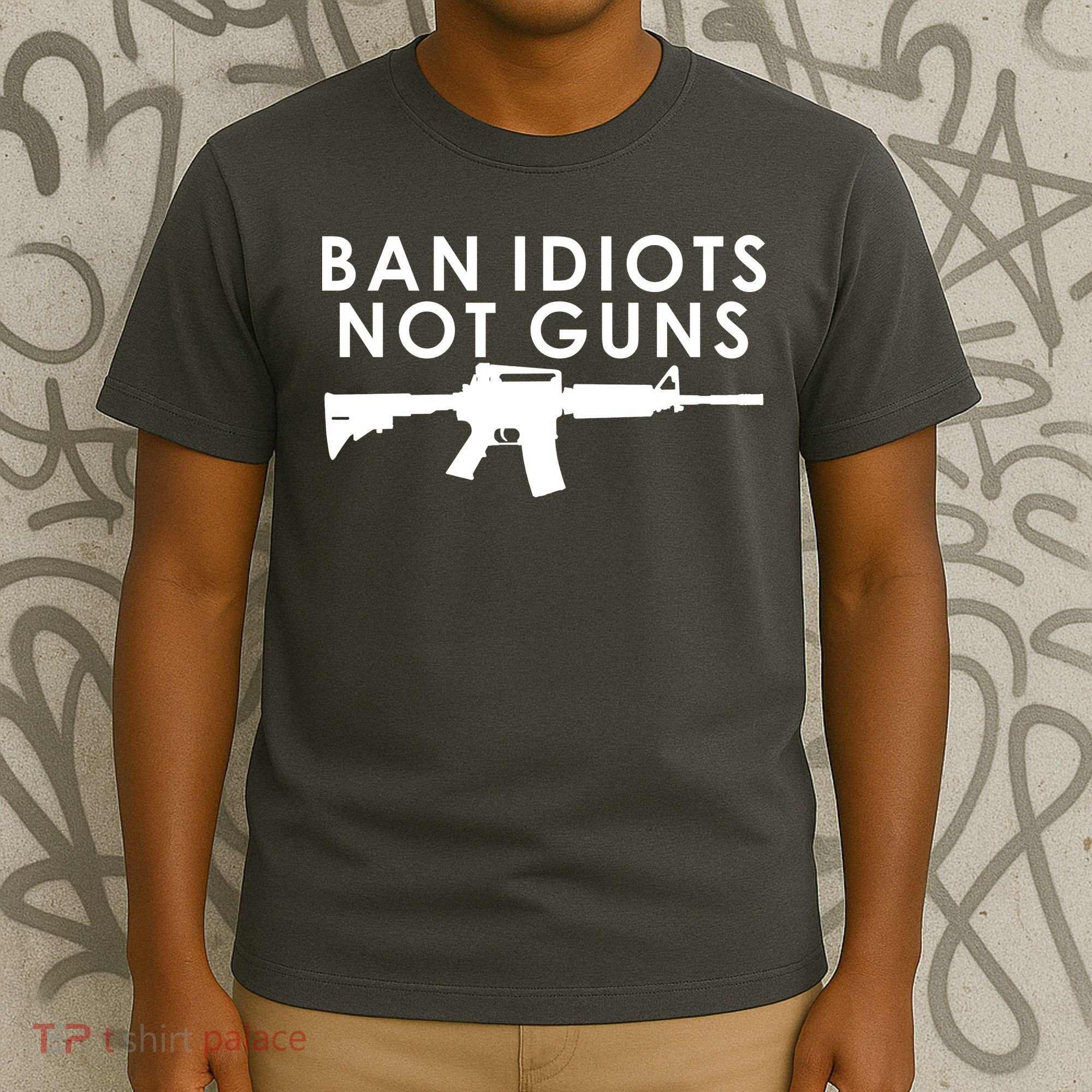 Ban Idiots Not Guns Gun Rights Logo T-Shirt