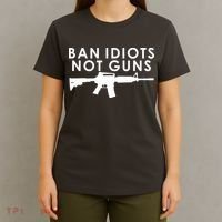 Ban Idiots Not Guns Gun Rights Logo T-Shirt thumb 4