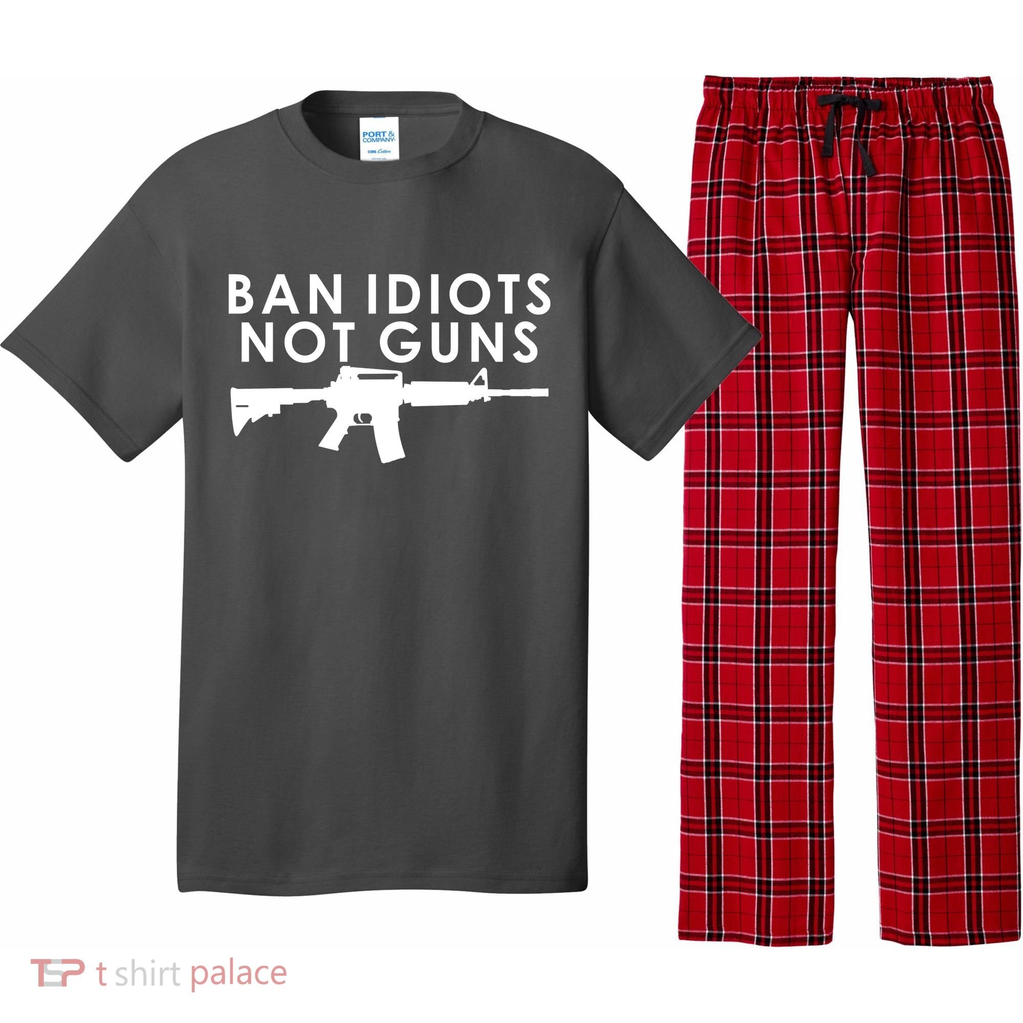 Ban Idiots Not Guns Gun Rights Logo Pajama Set