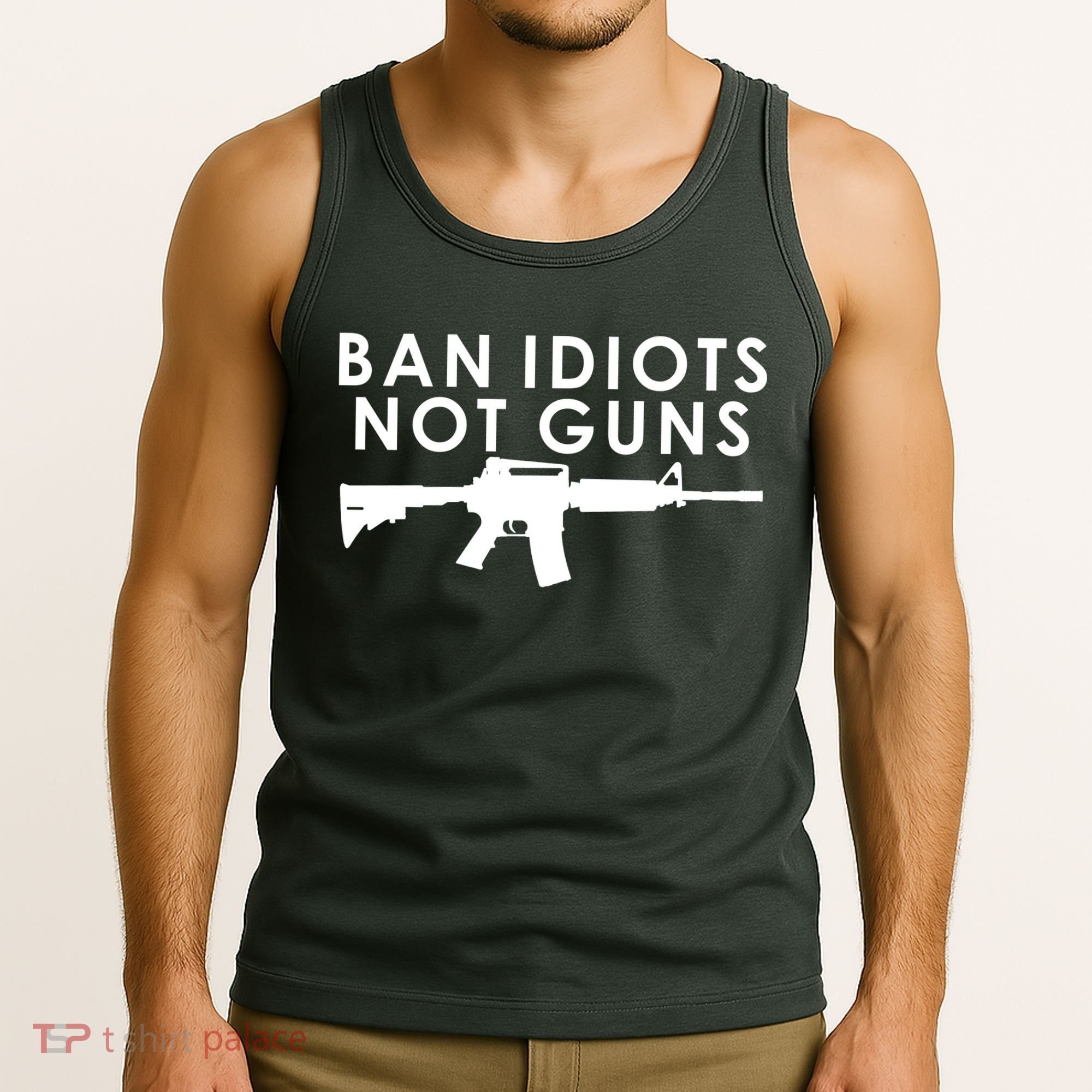 Ban Idiots Not Guns Gun Rights Logo Tank Top