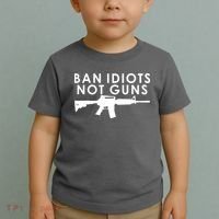 Ban Idiots Not Guns Gun Rights Logo Toddler T-Shirt thumb 2