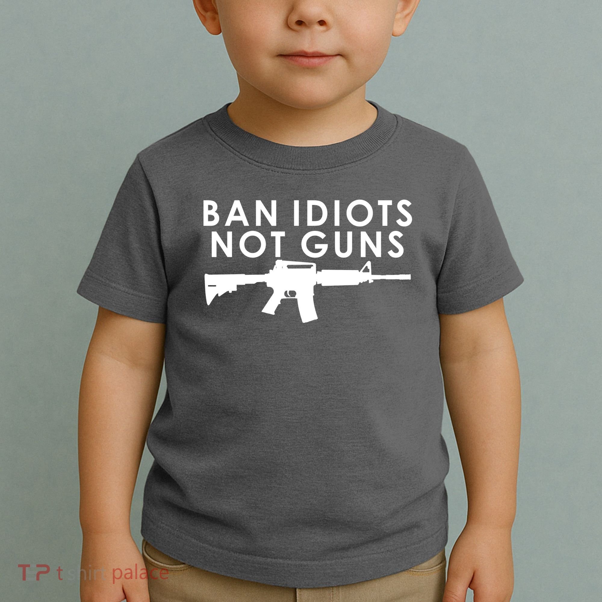 Ban Idiots Not Guns Gun Rights Logo Toddler T-Shirt