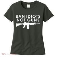 Ban Idiots Not Guns Gun Rights Logo Women's T-Shirt thumb 0