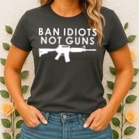 Ban Idiots Not Guns Gun Rights Logo Women's T-Shirt thumb 2