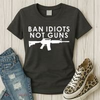 Ban Idiots Not Guns Gun Rights Logo Women's T-Shirt thumb 3