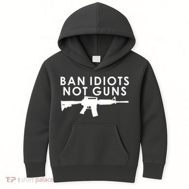 Ban Idiots Not Guns Gun Rights Logo Kids Hoodie