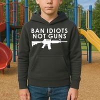 Ban Idiots Not Guns Gun Rights Logo Kids Hoodie thumb 2