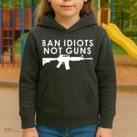 Ban Idiots Not Guns Gun Rights Logo Kids Hoodie thumb 3