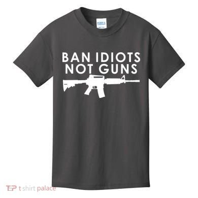 Ban Idiots Not Guns Gun Rights Logo Kids T-Shirt