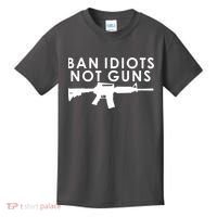 Ban Idiots Not Guns Gun Rights Logo Kids T-Shirt thumb 0