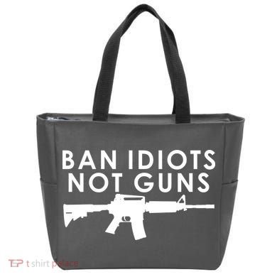 Ban Idiots Not Guns Gun Rights Logo Tote Bag