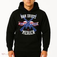 Ban Idiots Not Guns Merica Hoodie thumb 2