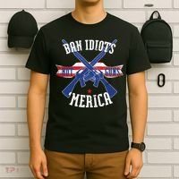 Ban Idiots Not Guns Merica T-Shirt thumb 6