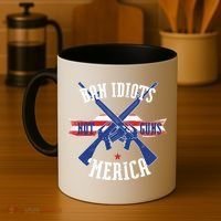 Ban Idiots Not Guns Merica Coffee Mug thumb 4