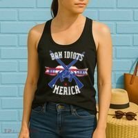 Ban Idiots Not Guns Merica Women's Tank Top thumb 2