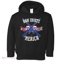 Ban Idiots Not Guns Merica Toddler Hoodie thumb 0