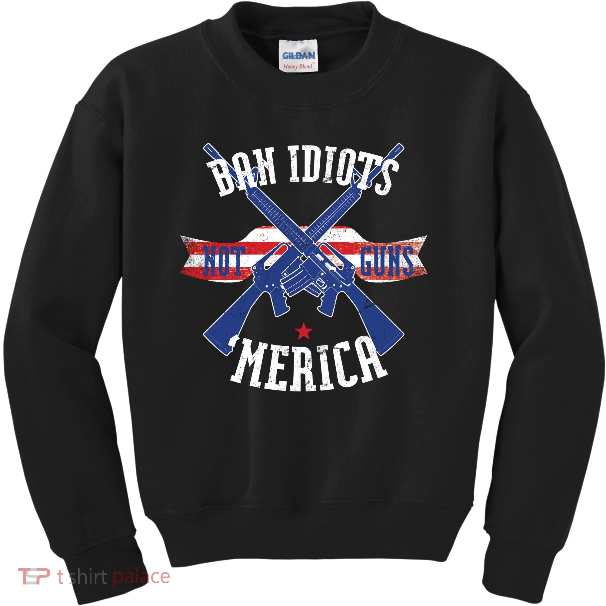 Ban Idiots Not Guns Merica Kids Sweatshirt