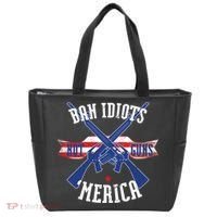 Ban Idiots Not Guns Merica Tote Bag thumb 0