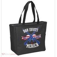 Ban Idiots Not Guns Merica Tote Bag thumb 2