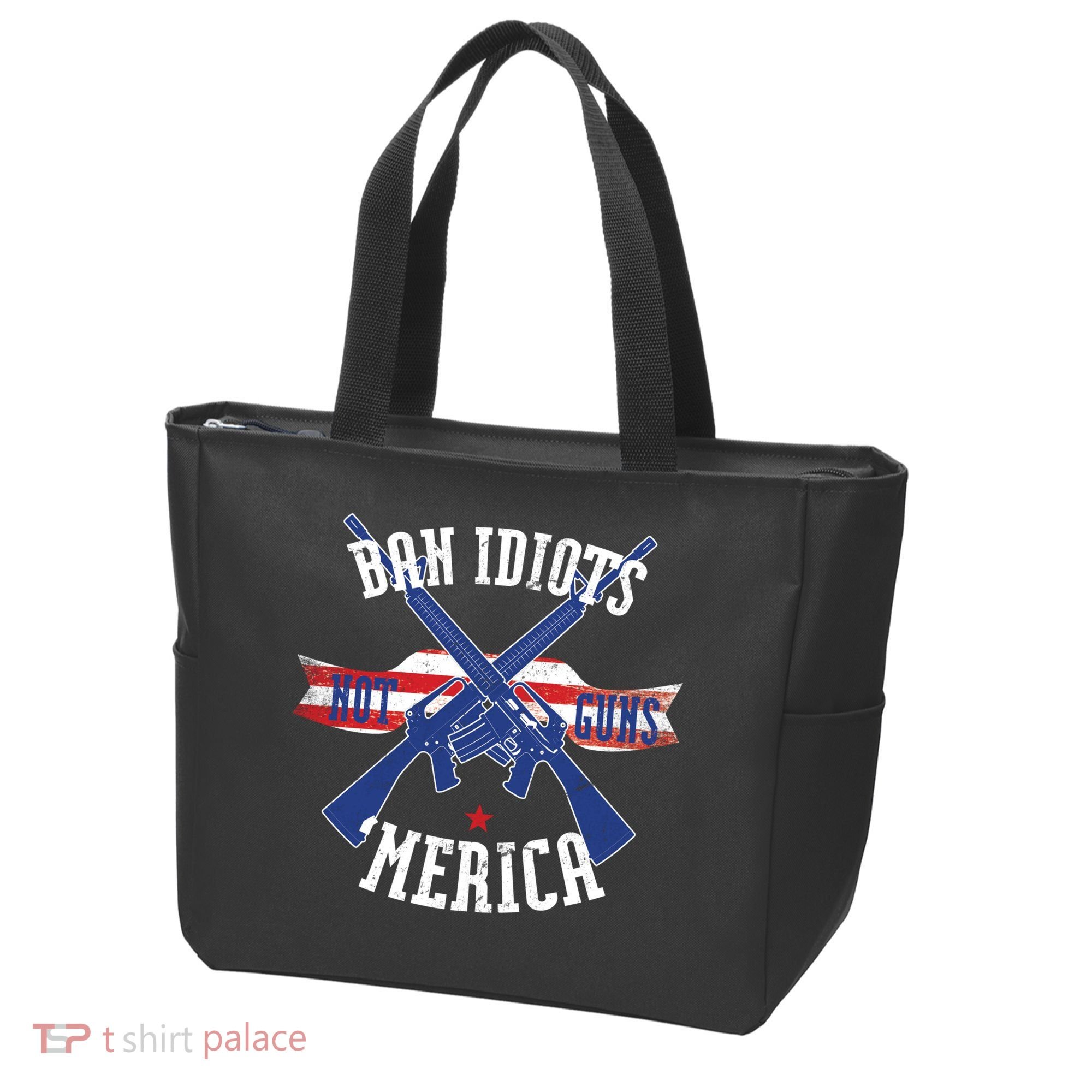 Ban Idiots Not Guns Merica Tote Bag