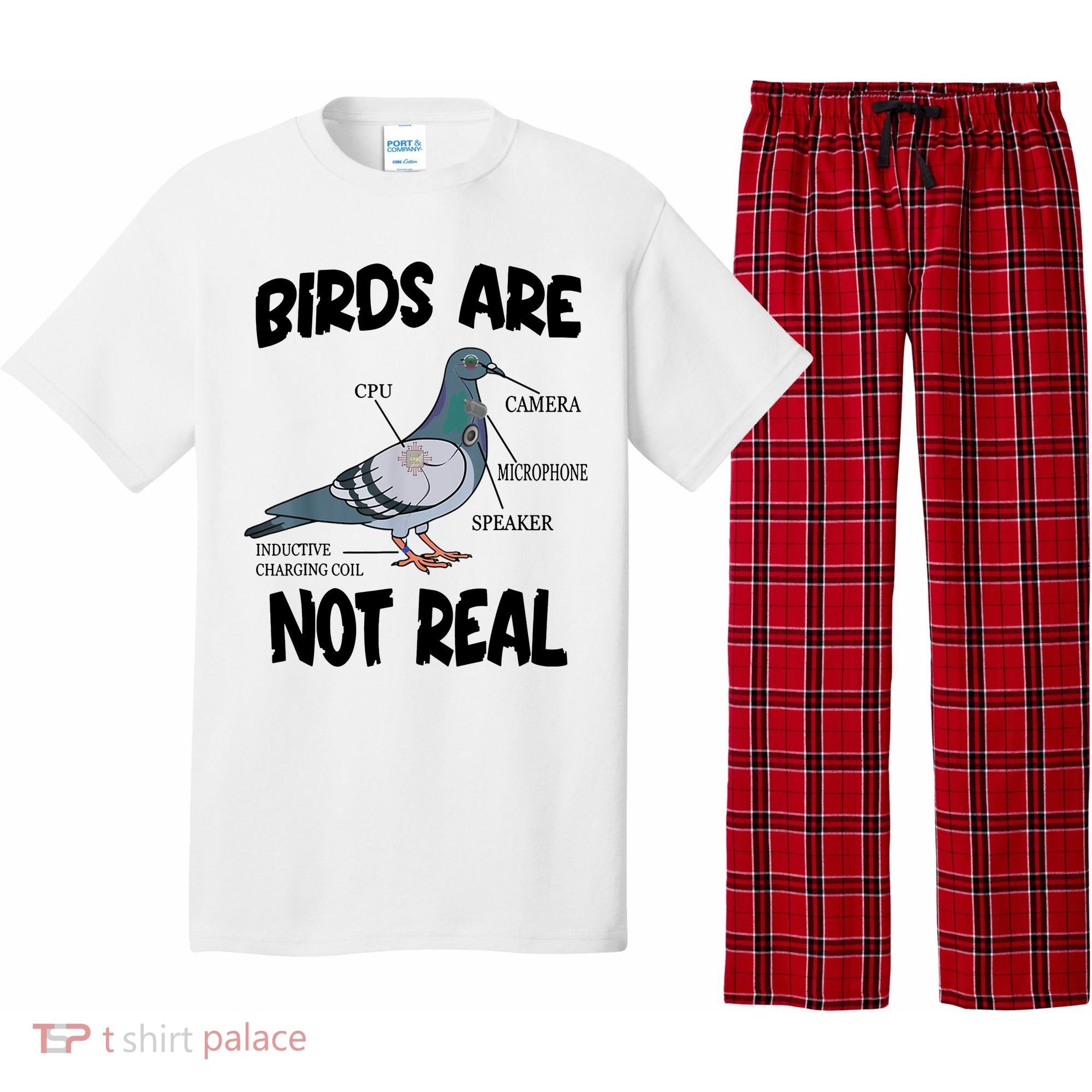 Birds Are Not Real Diagram Pajama Set
