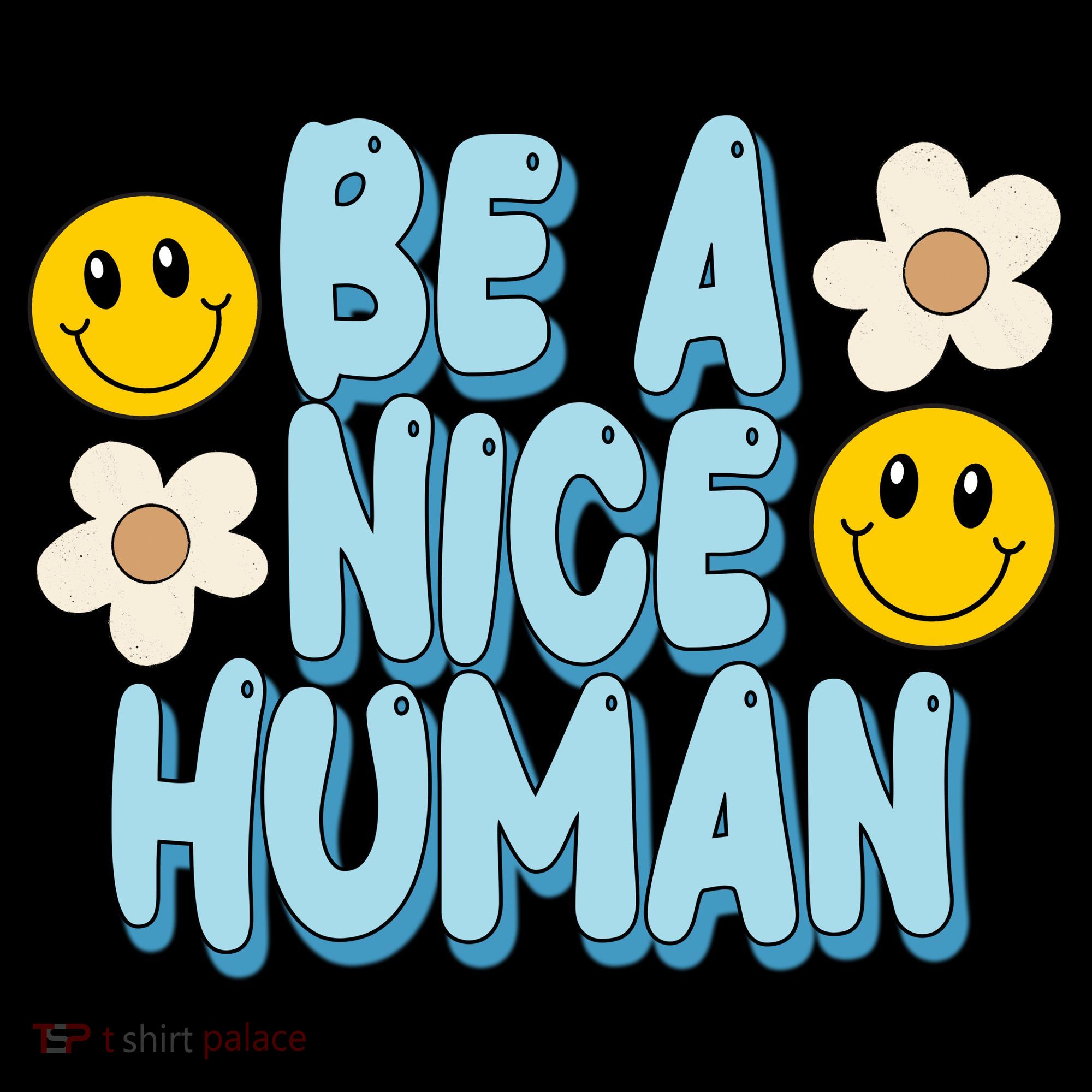 Be A Nice Human Cute Smile Retro Coaster